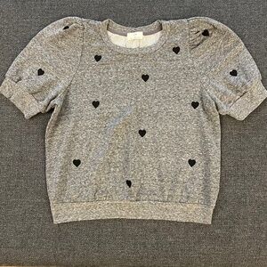 T.La Puff Short Sleeve Heart sweatshirt
